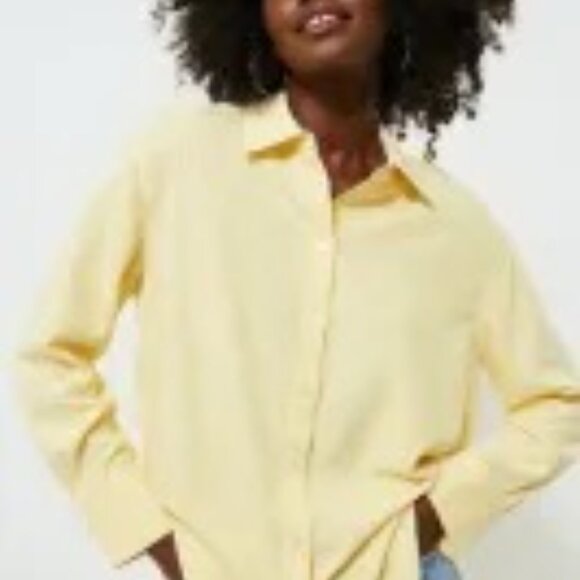 Tuckernuck Lemon Seersucker Stripe Nadine Button Down - Yellow Stripe / XL - Picture 8 of 9